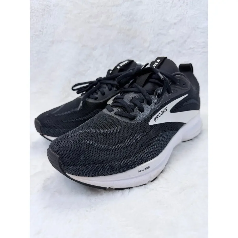 Brooks Trace 4 Mens Running Shoes Black White Size 10 2E Wide Sneaker